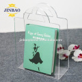 JINBAO 2018 Nuevo estilo personalizado de lujo claro acrílico revista o bolsa de libros